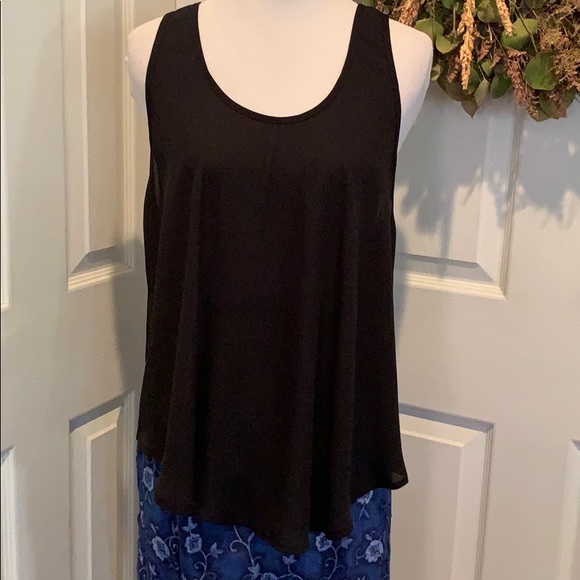 Lush Tops - Sheer black flowy tank top